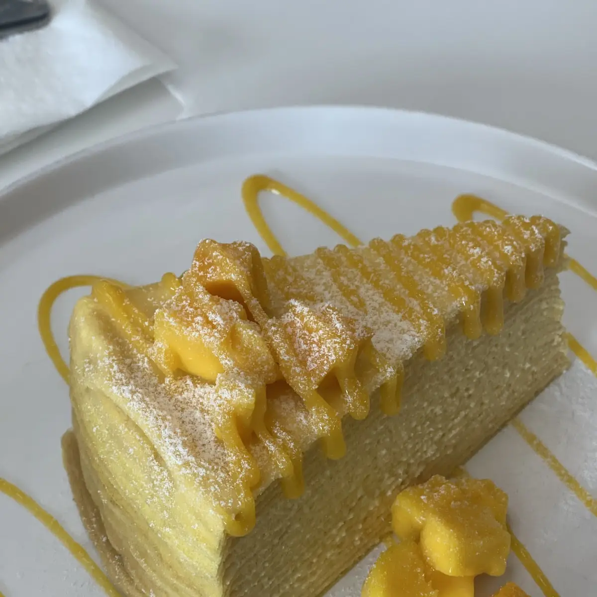 Mango Mille Crepe Cake Slice