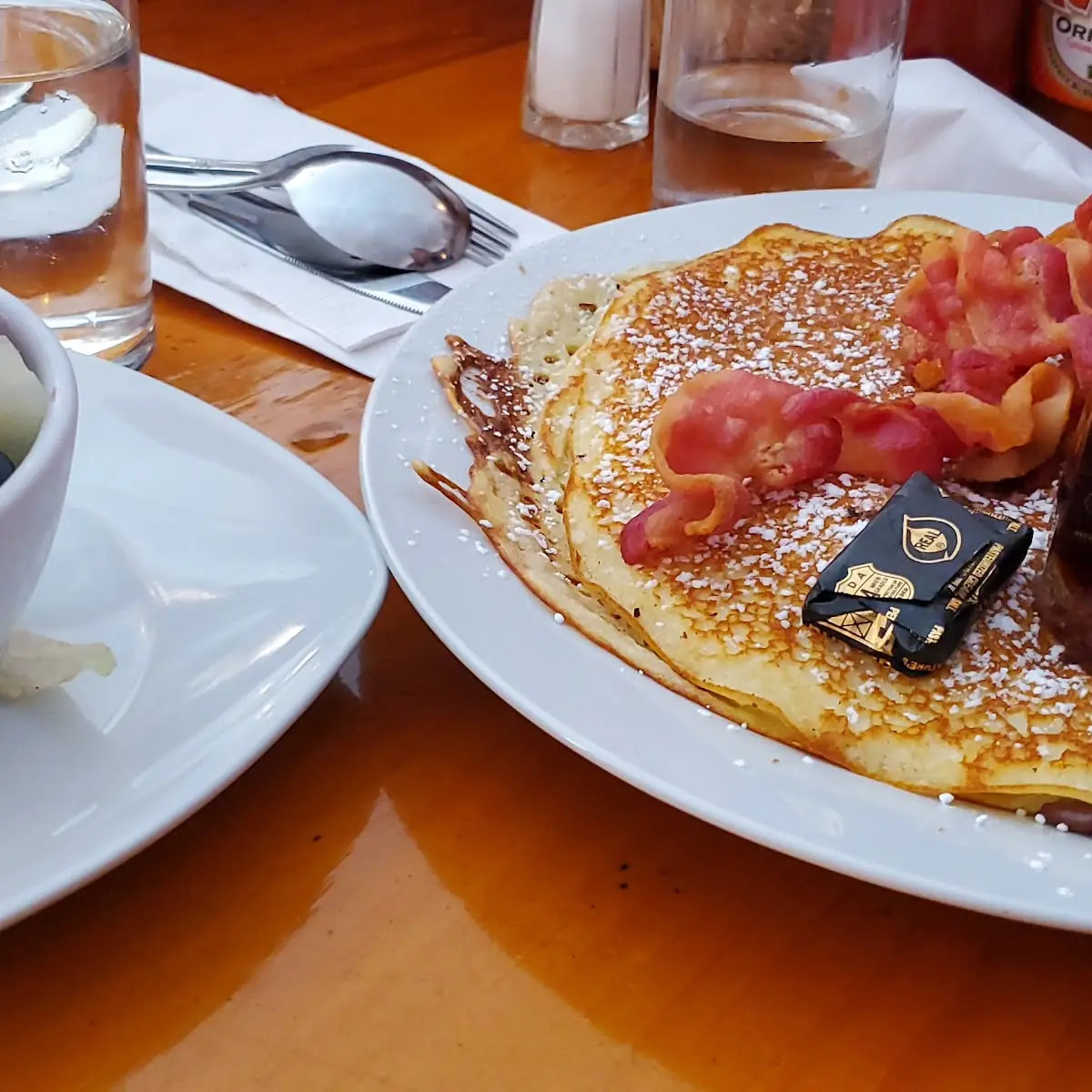 Chocolate Chip Pancake with Fresh Fruit Cup