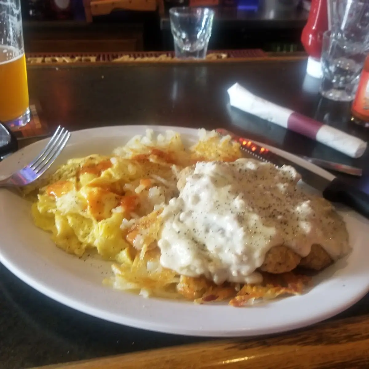 Country Fried Steak and Eggs