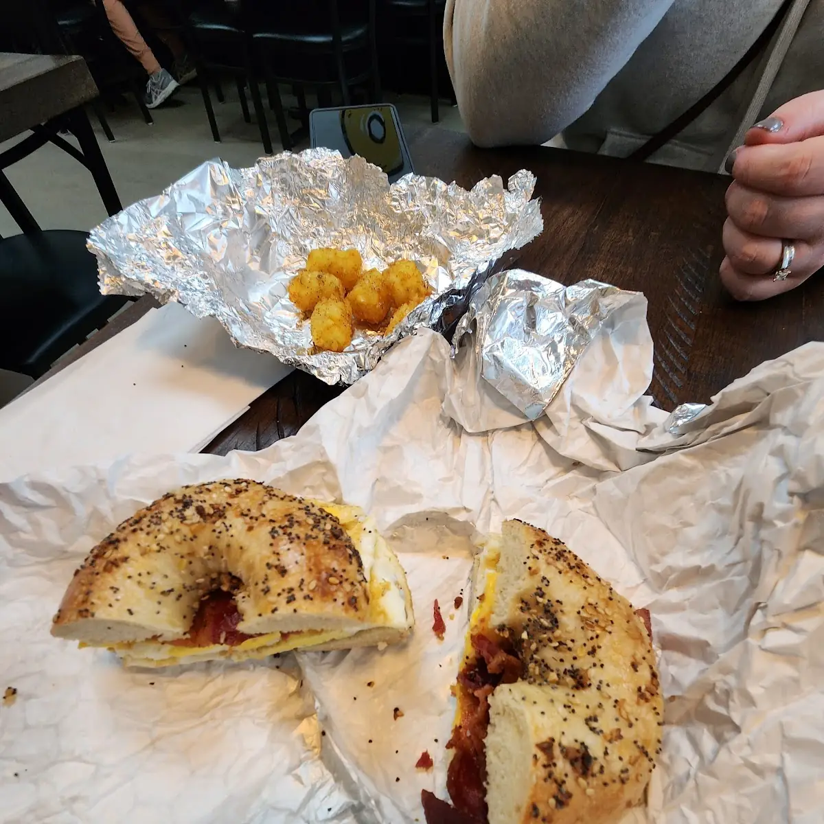 Bacon Egg and Cheese on an Everything Bagel