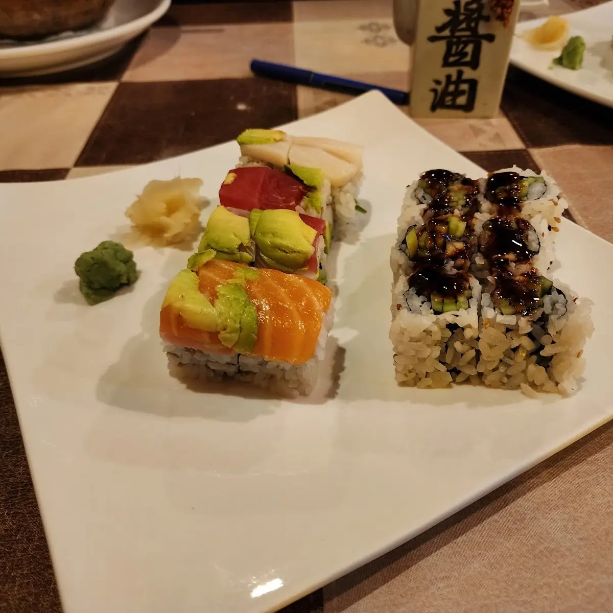 Rainbow Roll and Eel Roll