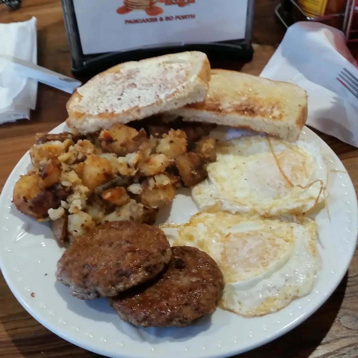 2 Egg Platter with Sausage & Home Fries