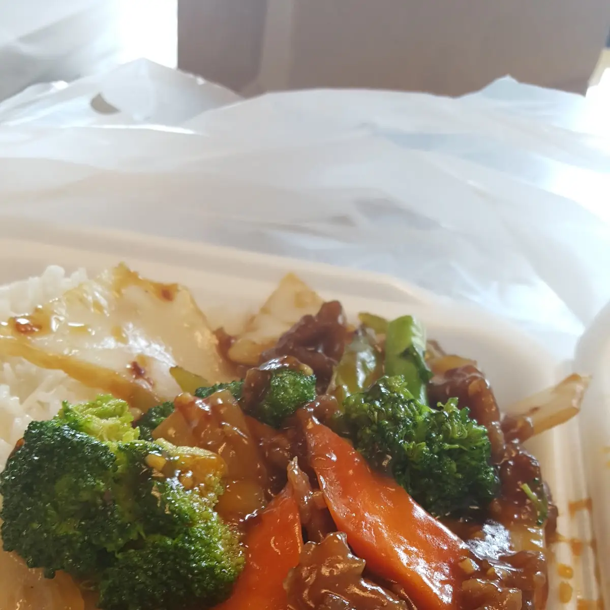 Beef and Garlic with White Rice