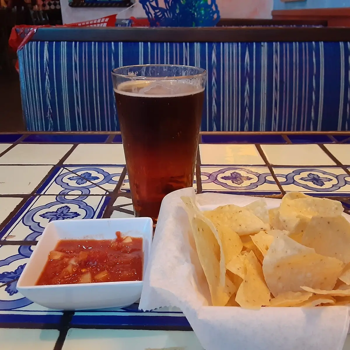 Chips Salsa and Beer