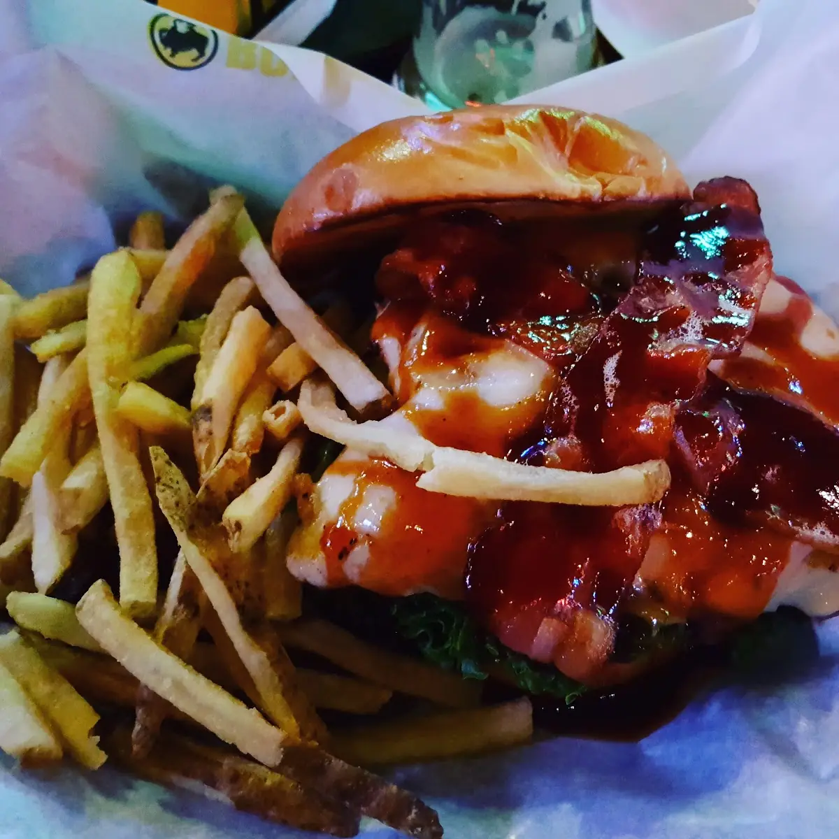 Cheese Curd Bacon Burger