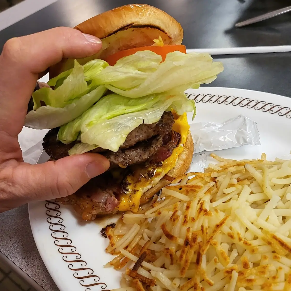 Double Cheeseburger with Fried Egg Sandwich