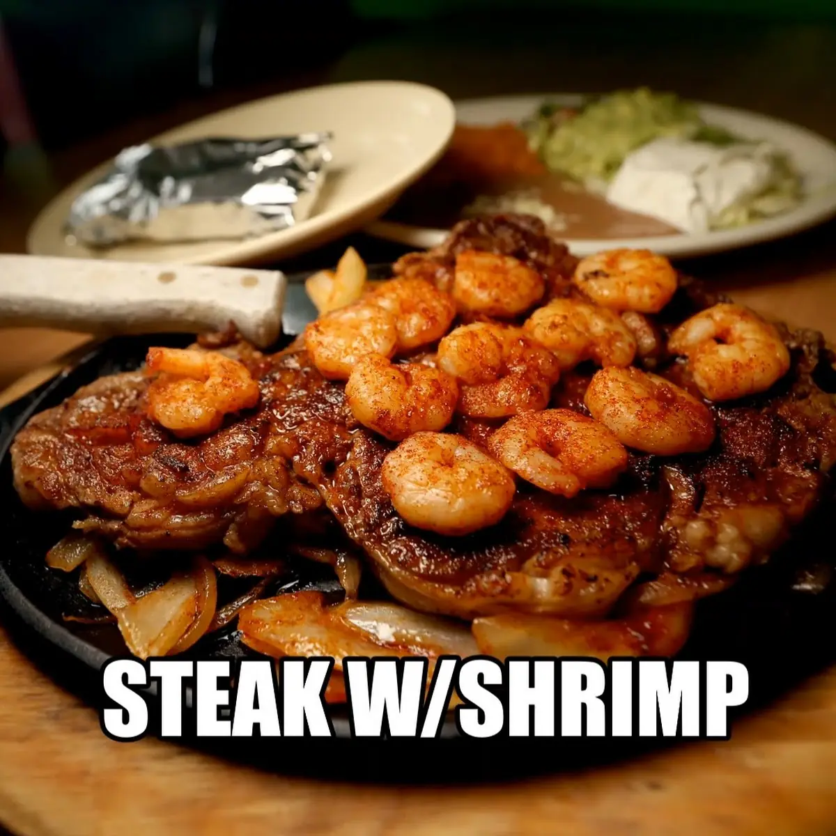 Steak with Grilled Shrimp