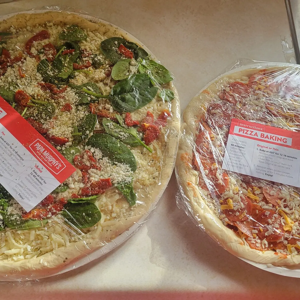 Pepperoni Pizza and Chicken Pizza