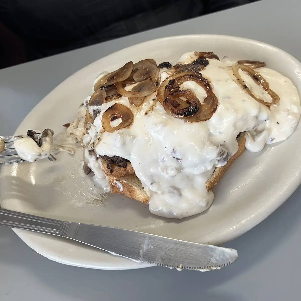 Hamburger Steak on Bread