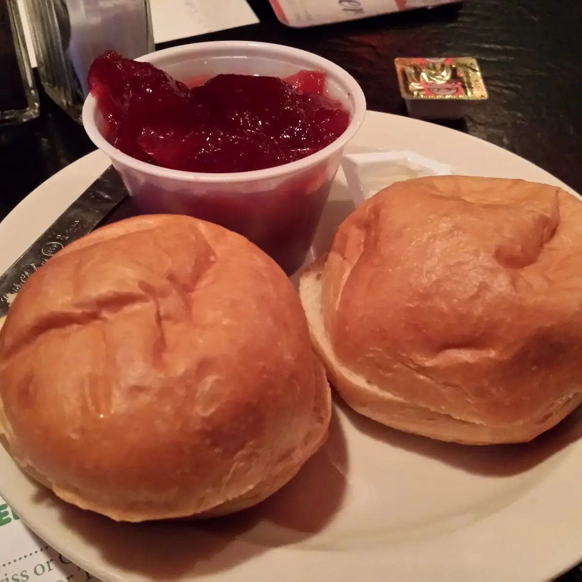 Dinner Rolls and Cranberry Sauce