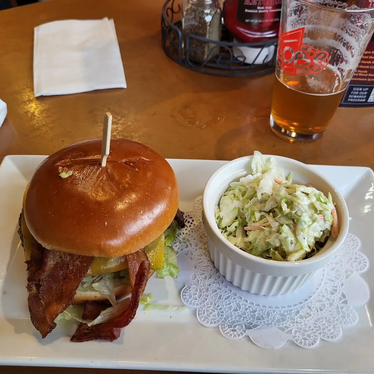 Bacon Cheeseburger with Cole Slaw