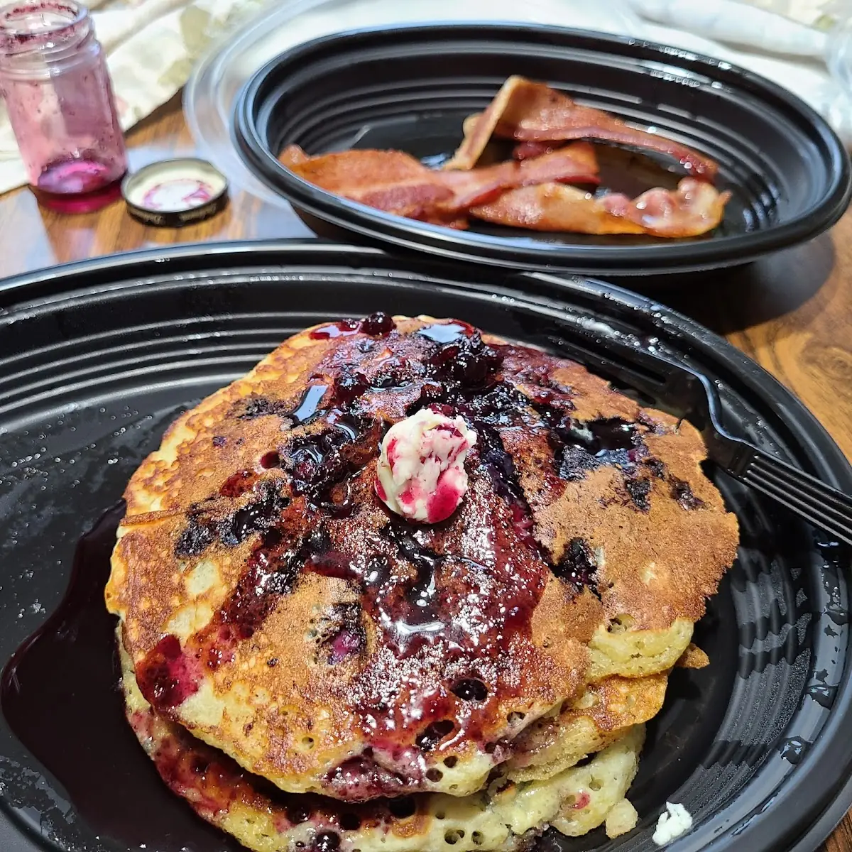 Blueberry Pancakes with Bacon