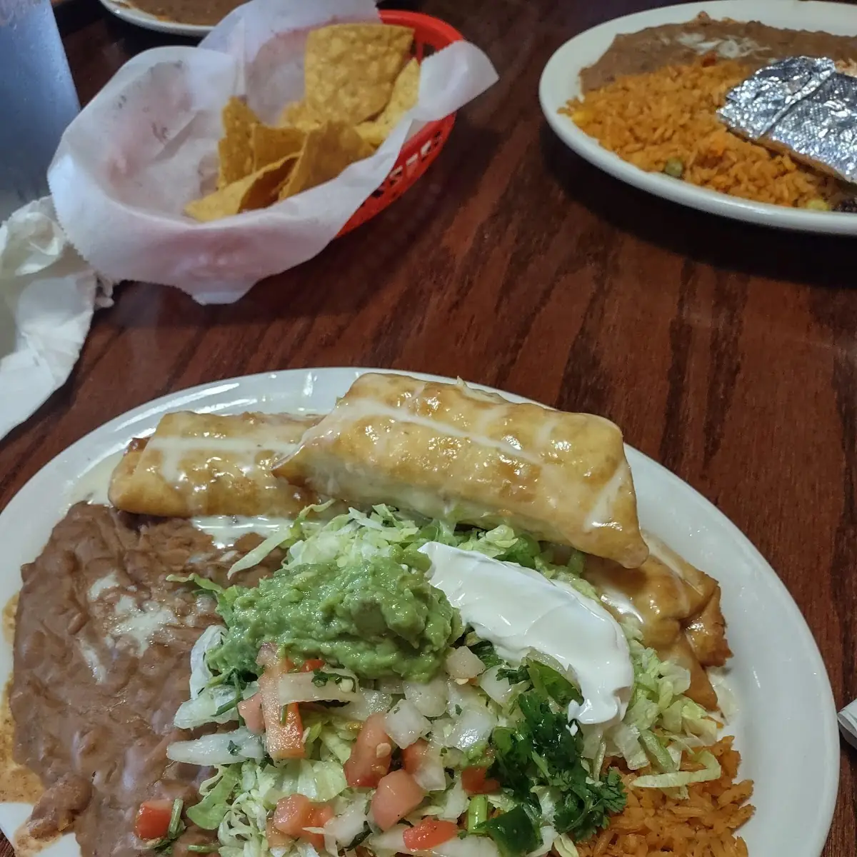 One Enchilada Spanish Rice & Refried Beans