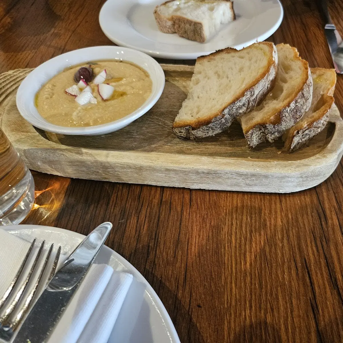 Sourdough Bread and Hummus Dip