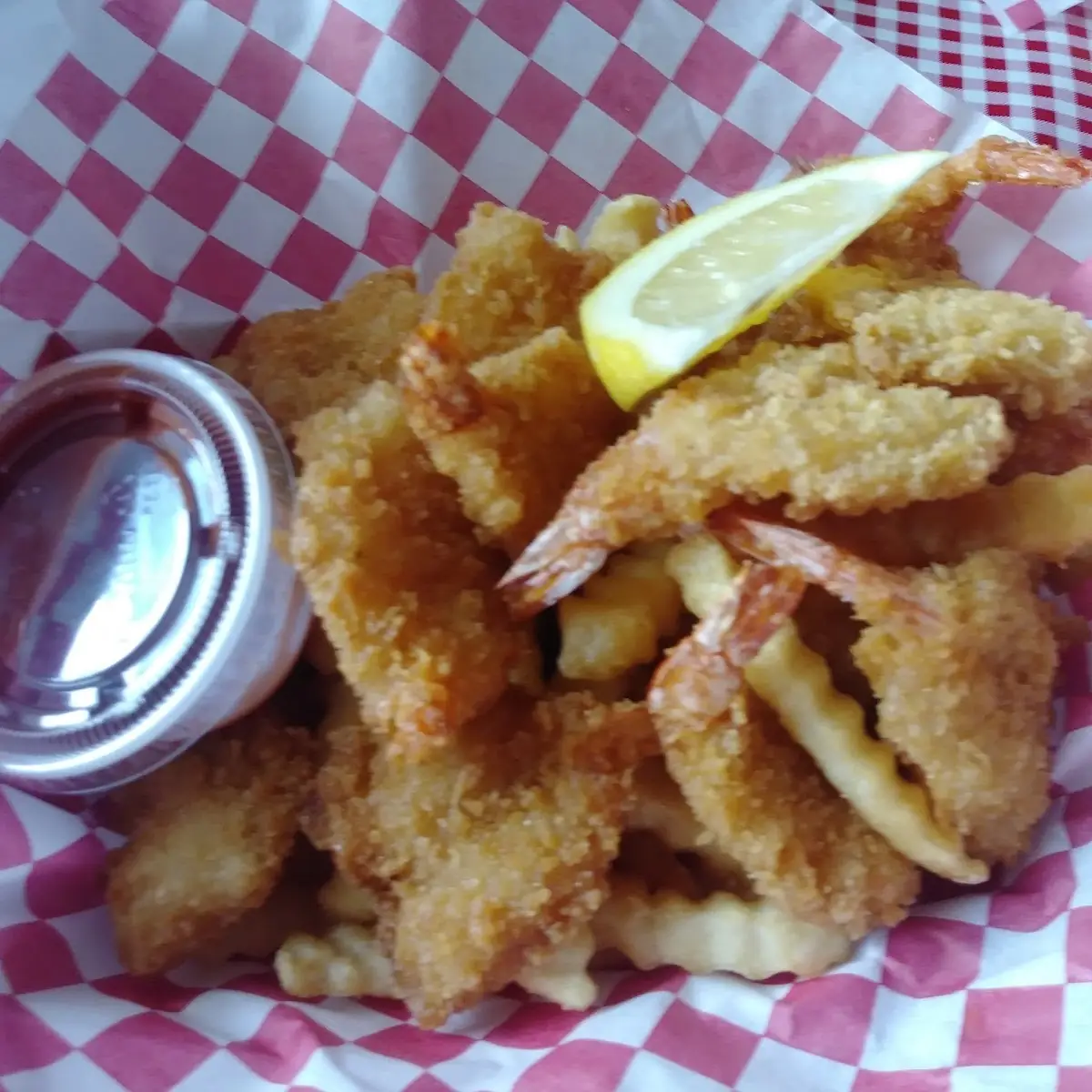 Fish and Chips and Shrimp Platter