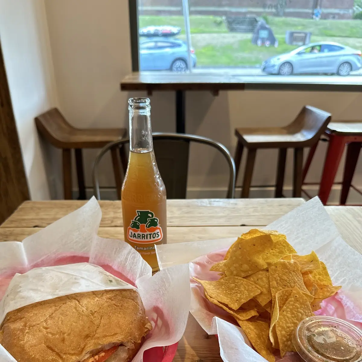 Carnitas Torta with Chips and Salsa