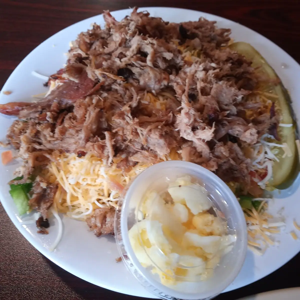 Salad with Pulled Pork on It
