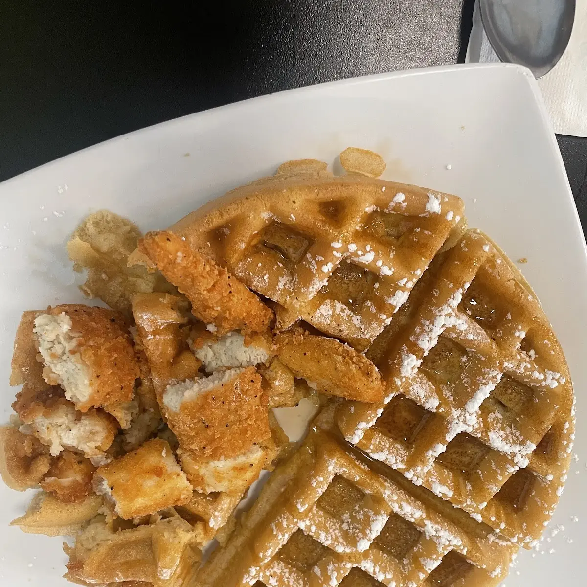 Belgian Waffle and Chicken Fingers