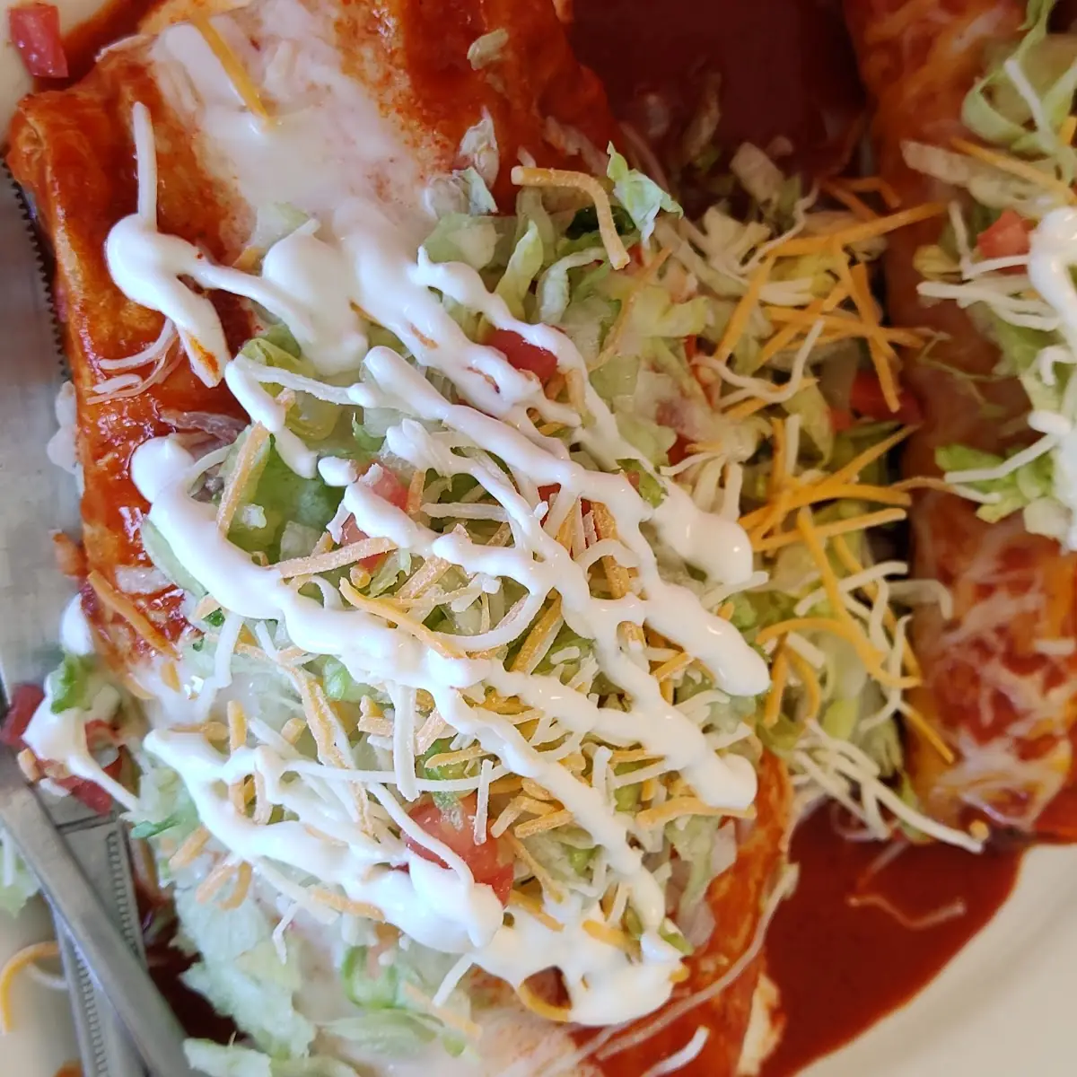 Carnitas Burrito with Two Enchiladas a La Carte