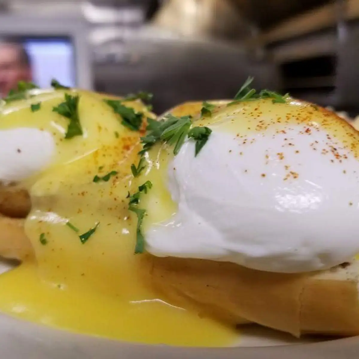Eggs Benedict and Cheesy Potatoes
