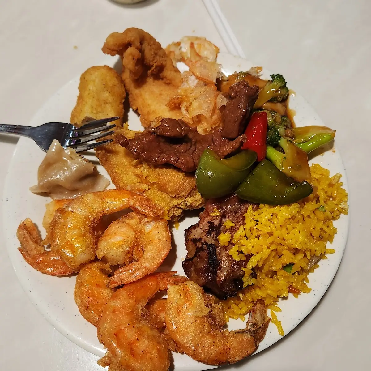 Pepper Steak Fried Shrimp Rice Fried Chicken