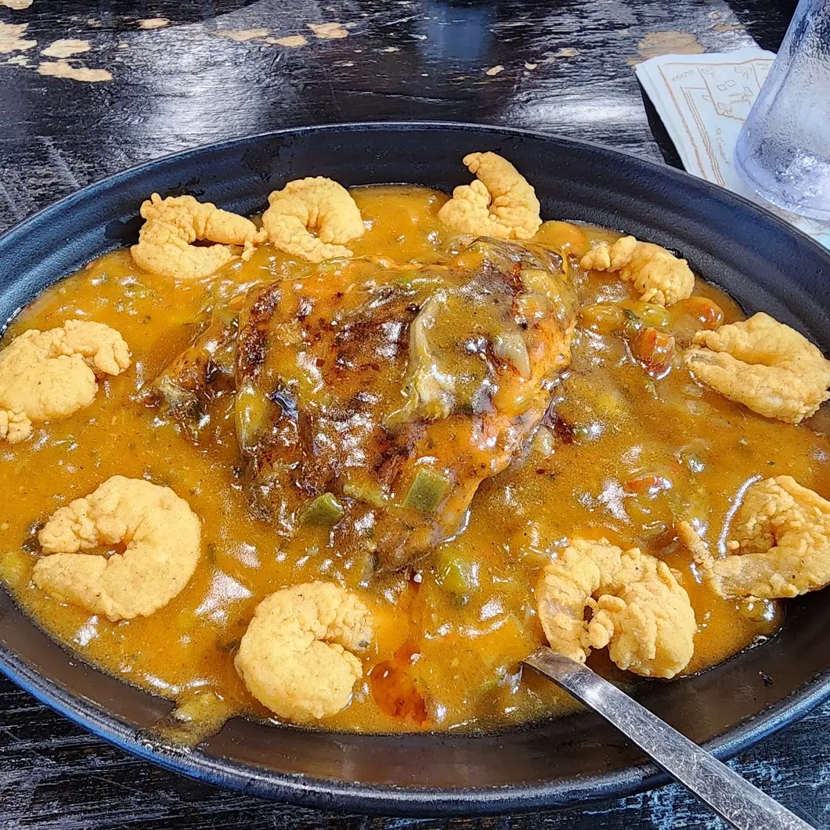 Catfish Atchaflaya with Grilled Shrimp