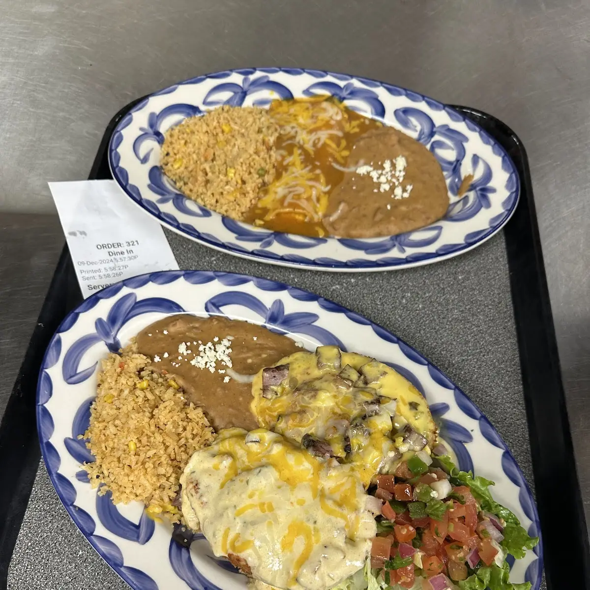 Poblano Chile Relleno Platter