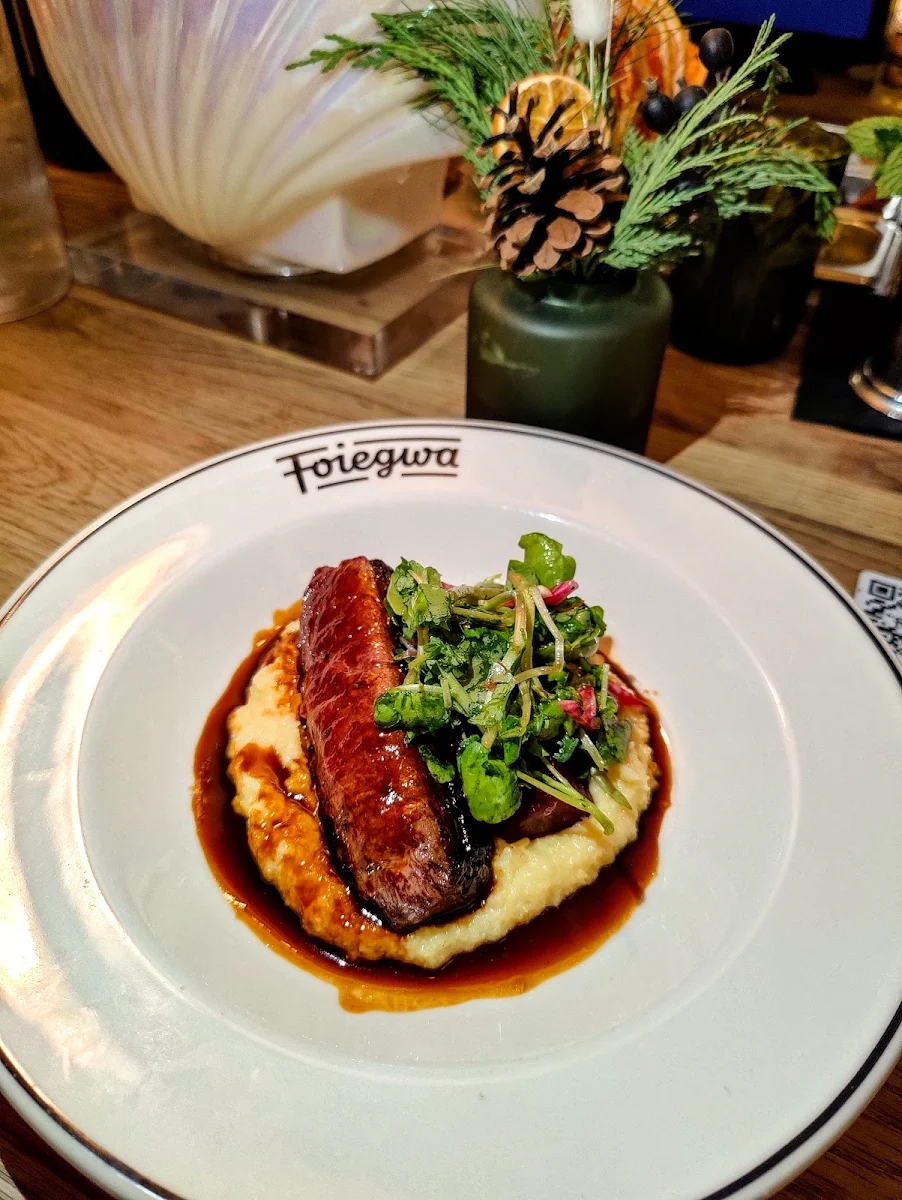 Honey-Lacquered Duck Breast Creamy Polenta Confit Beets Watercress