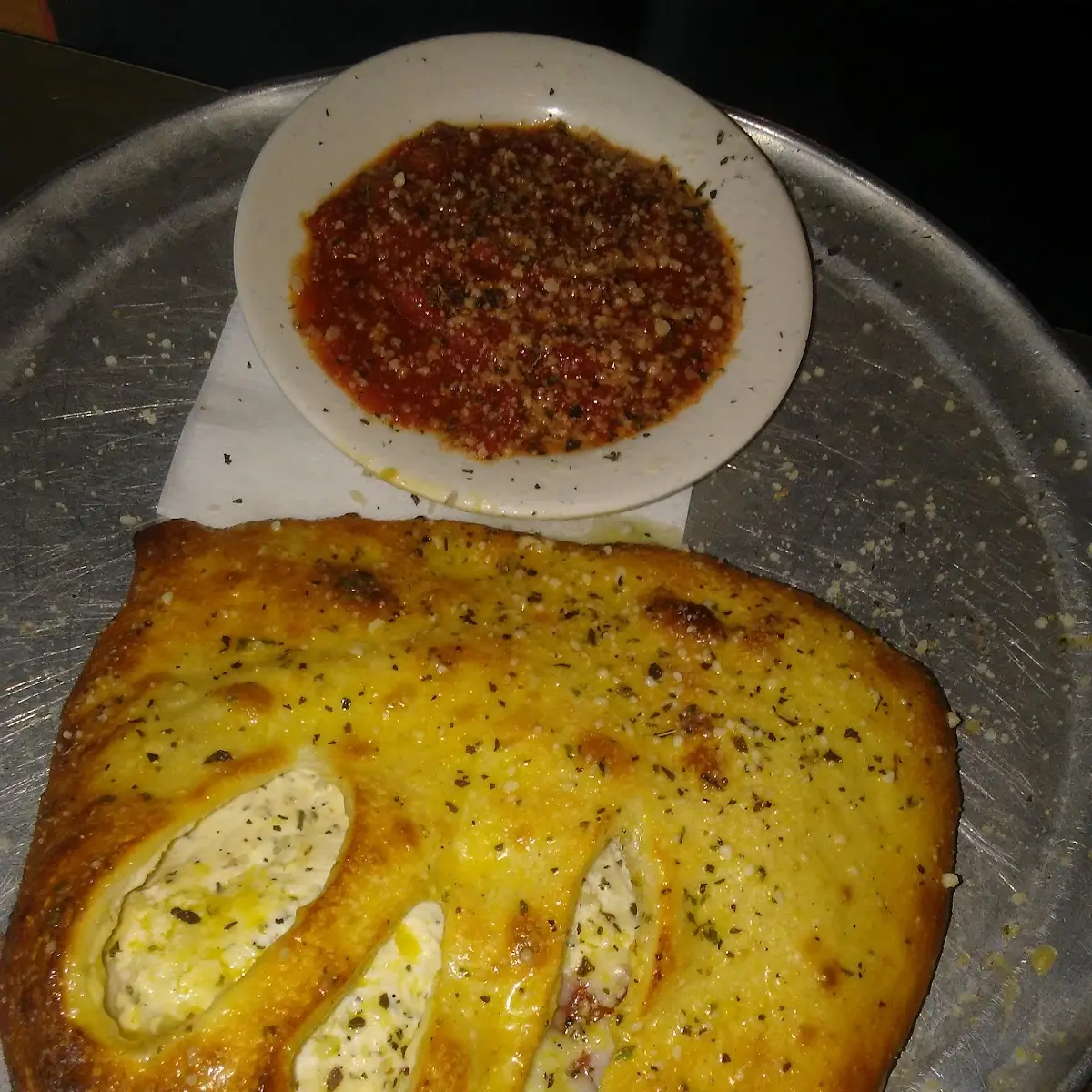 Cheese Calzone with Marinara Sauce