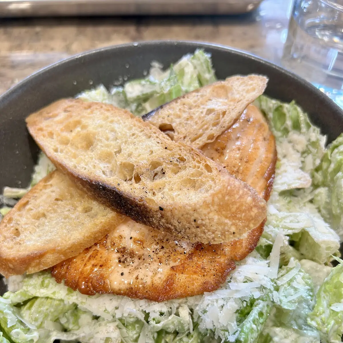 Caesar Salad with Grilled Salmon