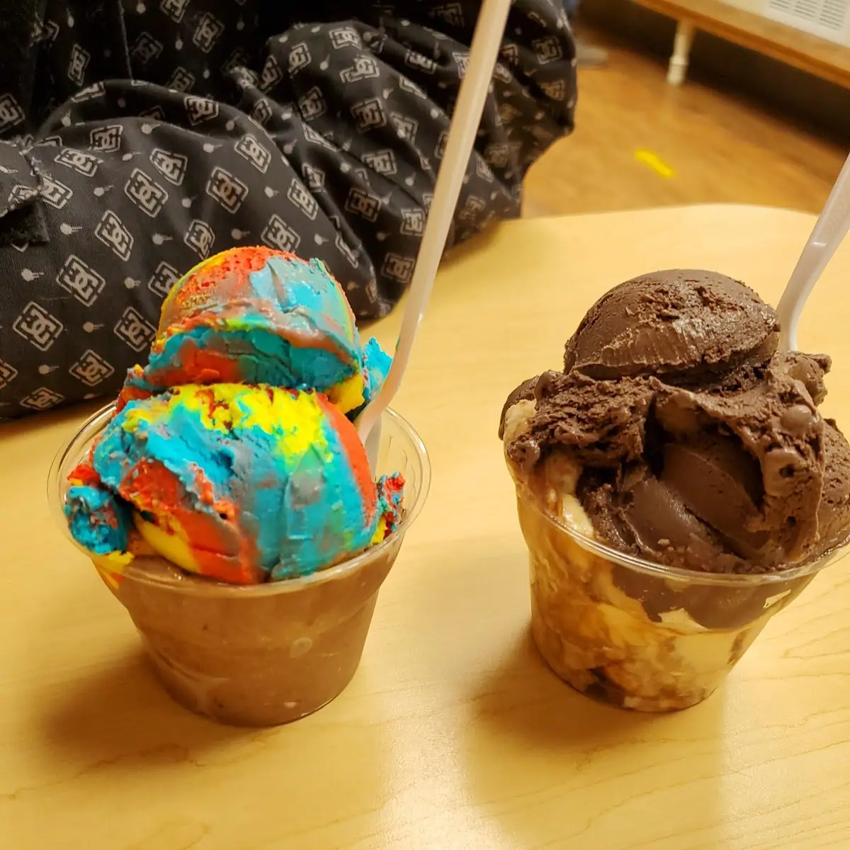 Left Superman Top and German Chocolate Cake Bottom Right Zanzibar Top and Basic Bean on Bottom