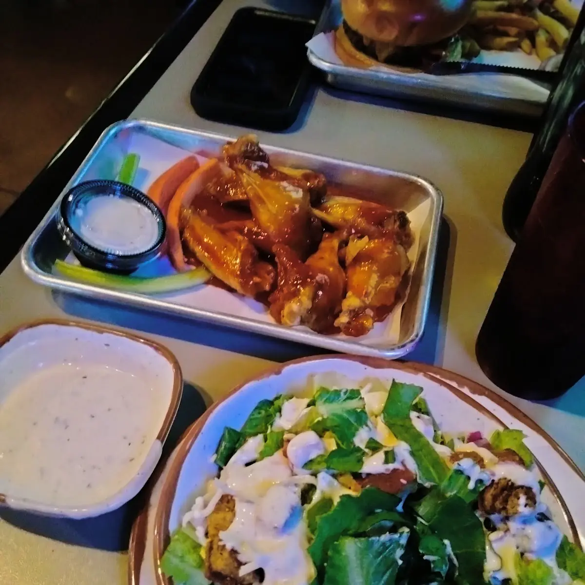 Chicken Wings and Ceaser Salad