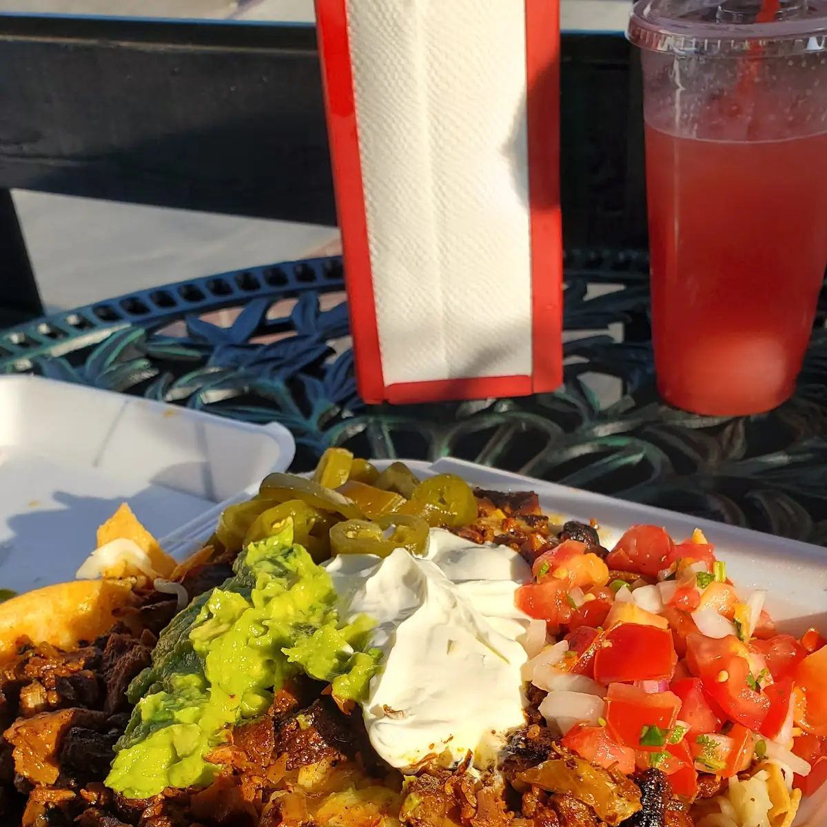 Al Pastor Nachos with Shredded Cheese