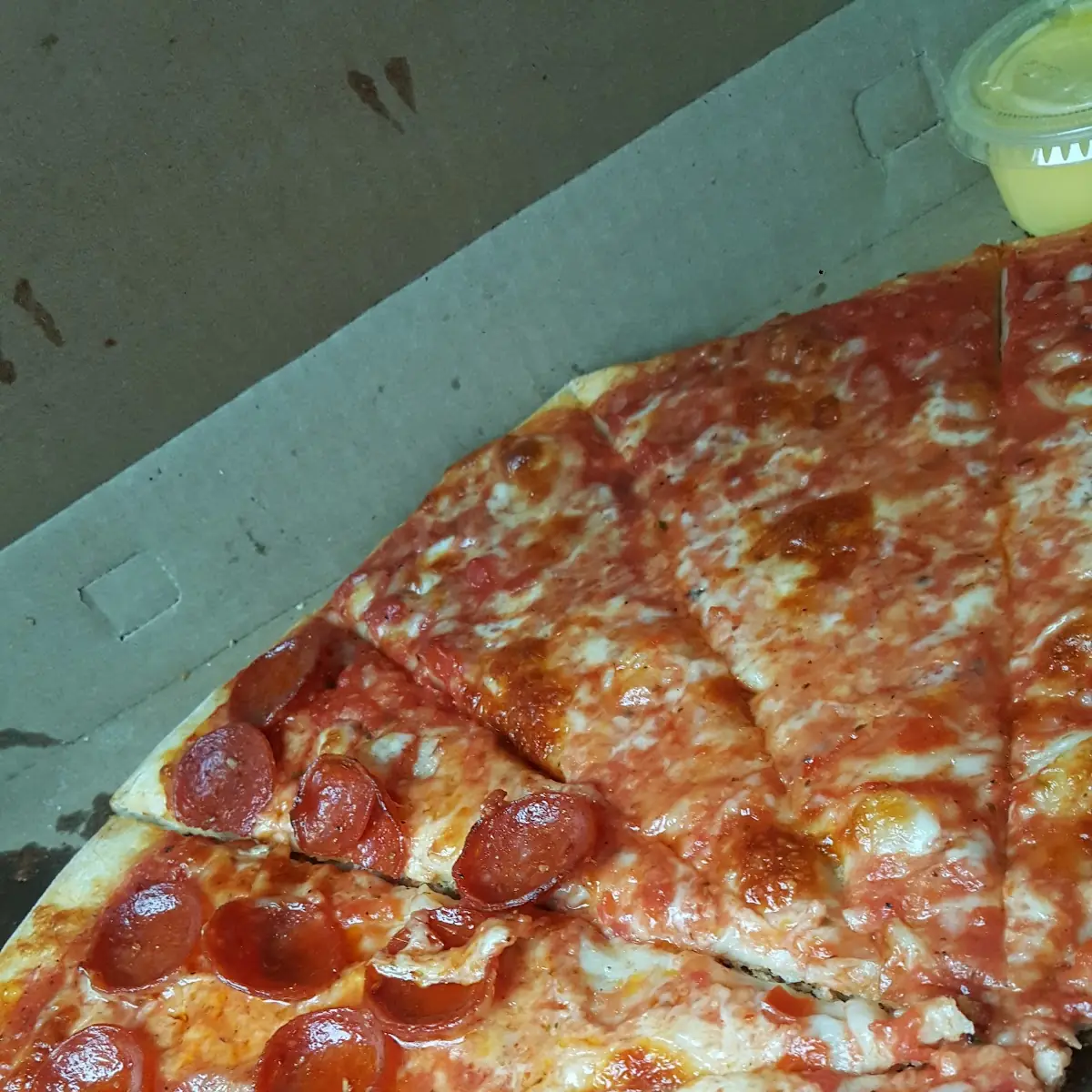 Half Cheese Pizza Half Pepperoni Pizza