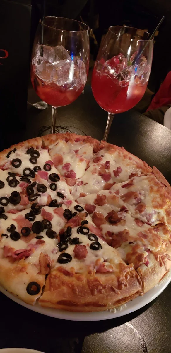 Bacon Pepperoni Pizza Half with Olives