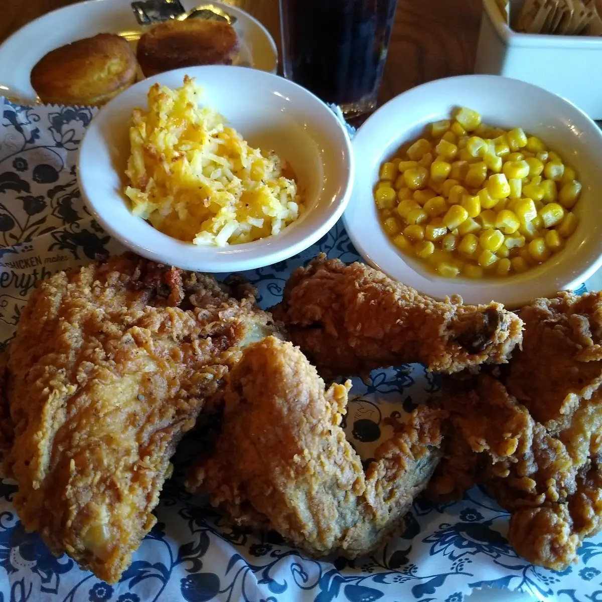 Fried Chicken Corn Hash Brown Casserole