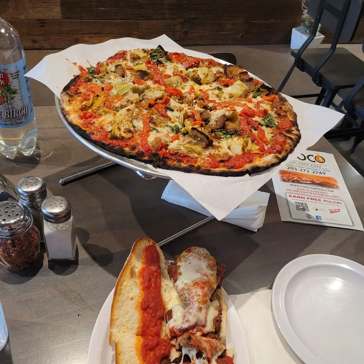 Chicken Parmesan Grinder & Vegetarian Pizza