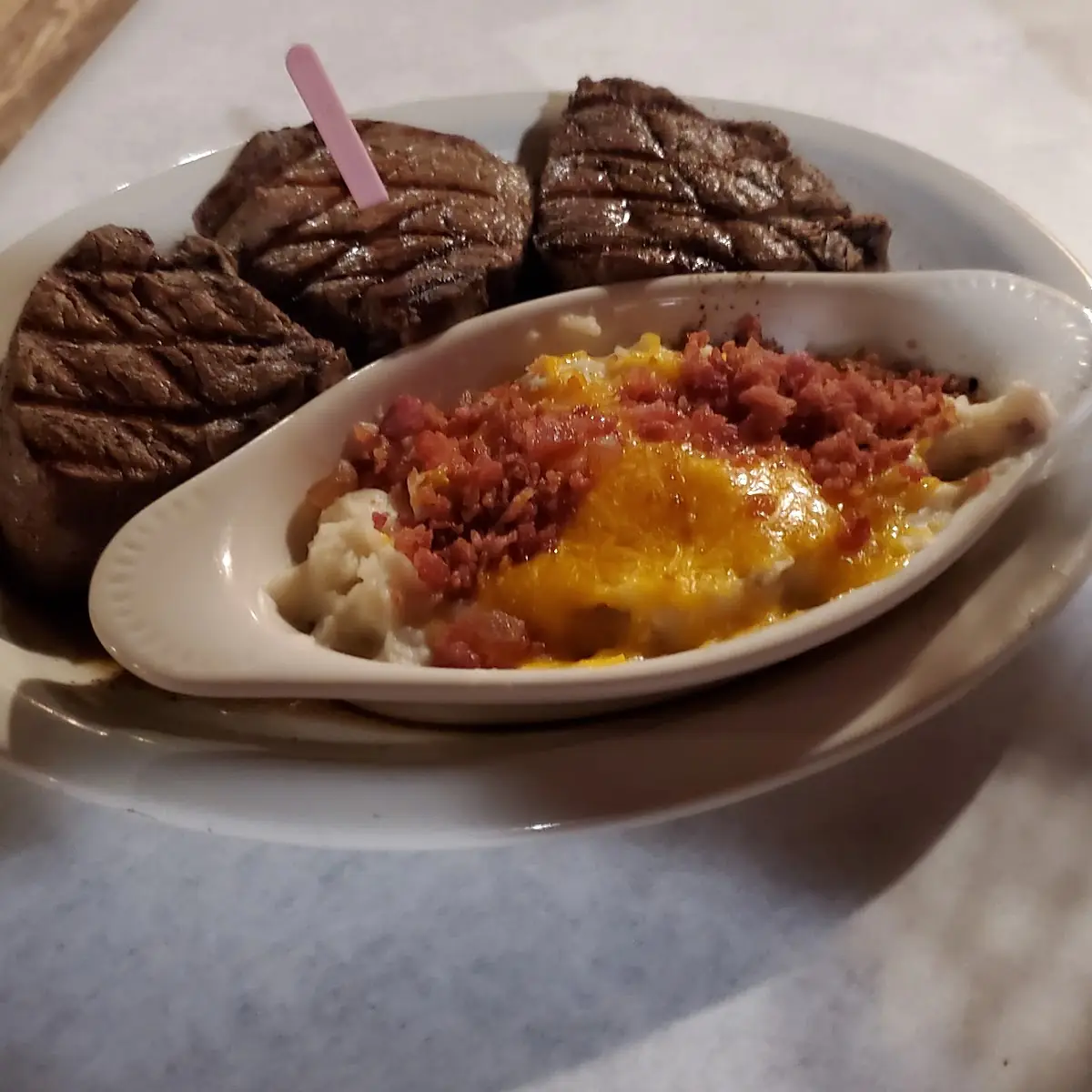 Steak with Loaded Mashed Potatoes