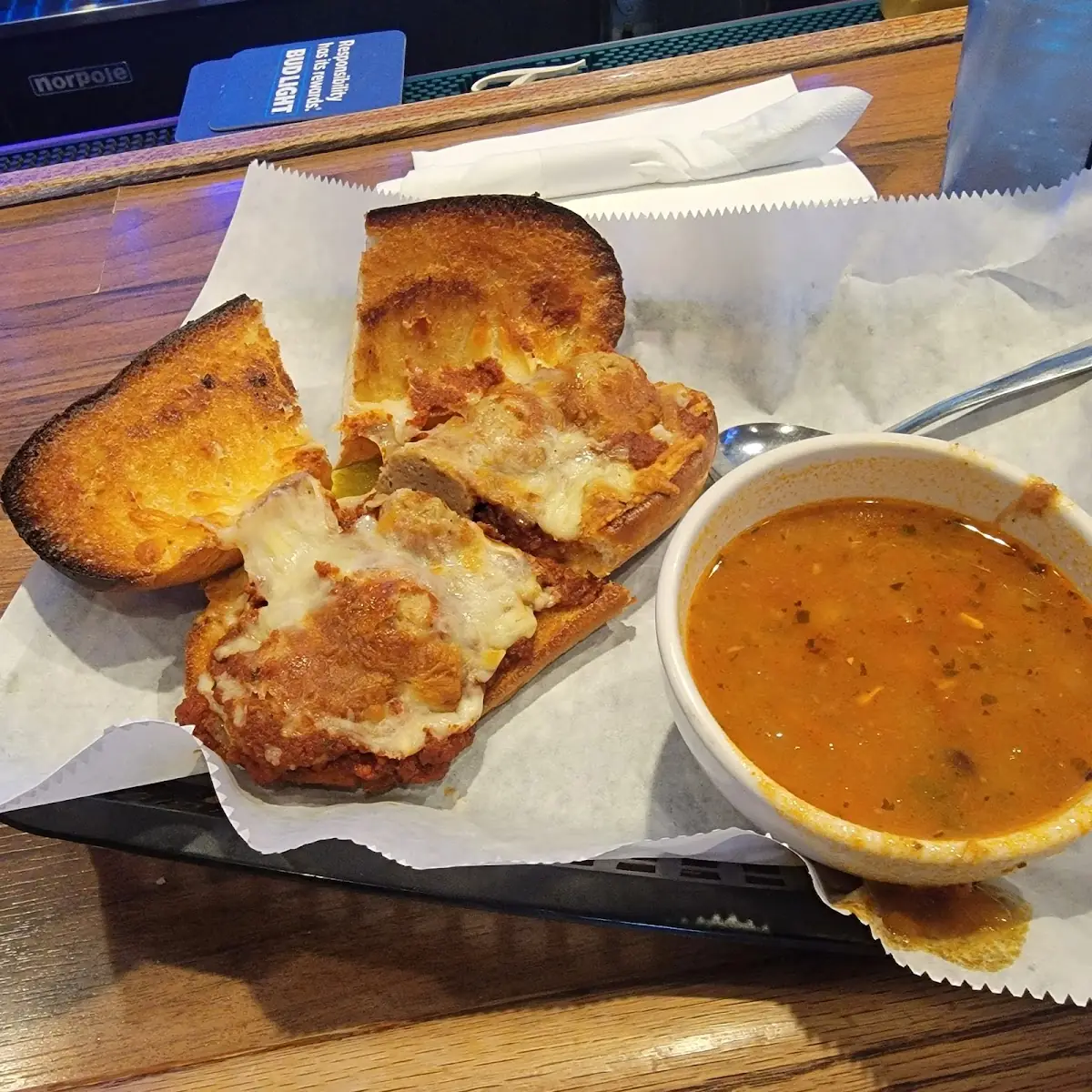 Meatball Sandwich and Soup