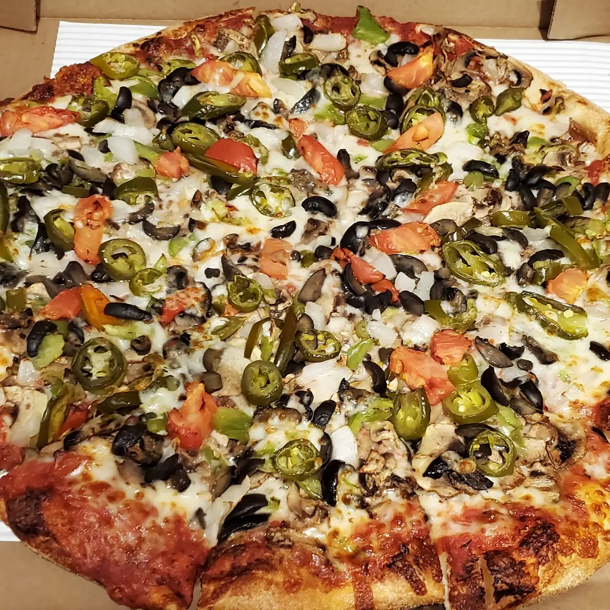 Veggie Pizza with Jalapenos
