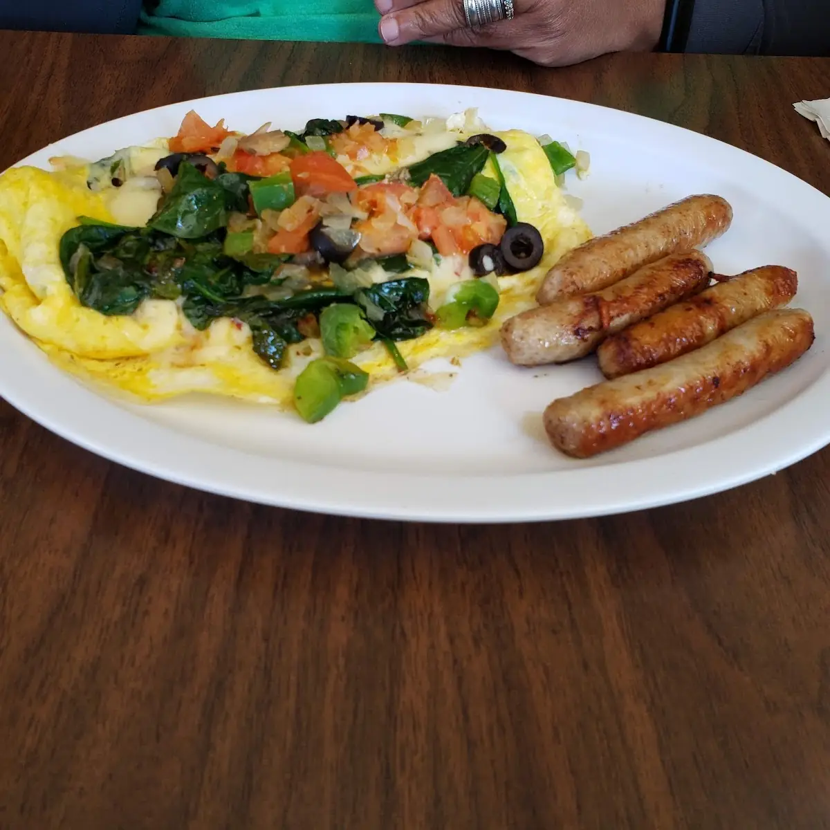 Veggie Omelette and Sausage Links