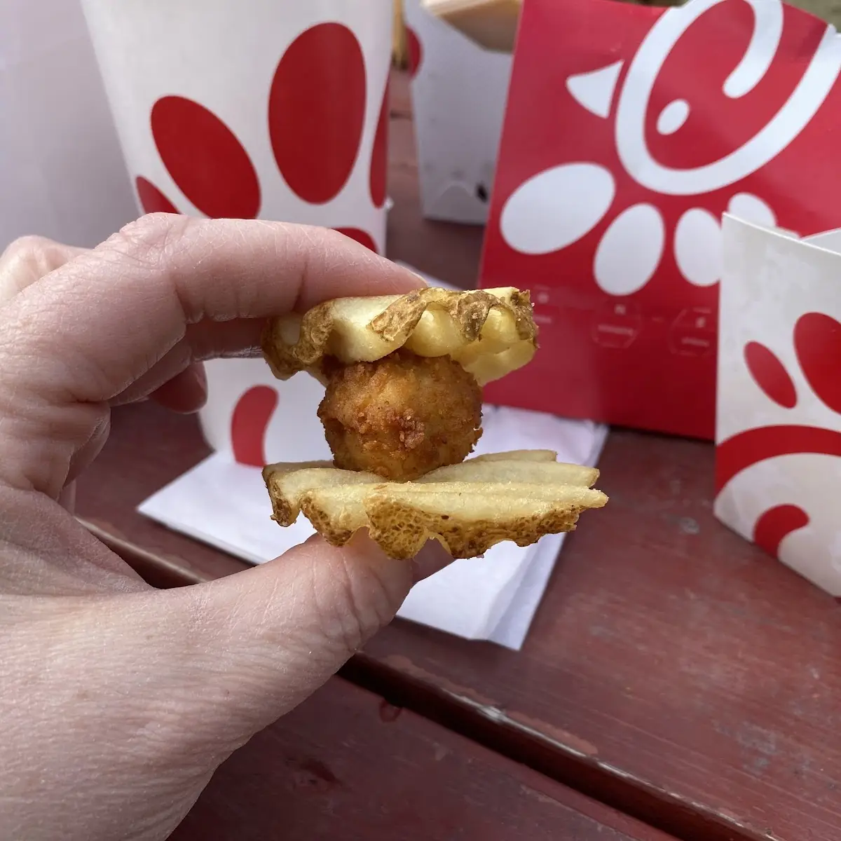 Chicken Nugget Waffle Fries