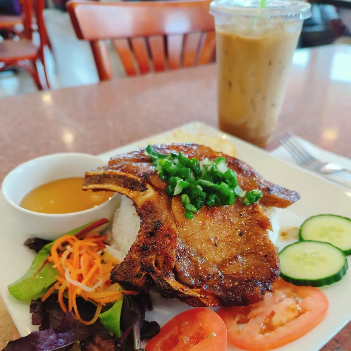 Grilled Pork Chop with Rice