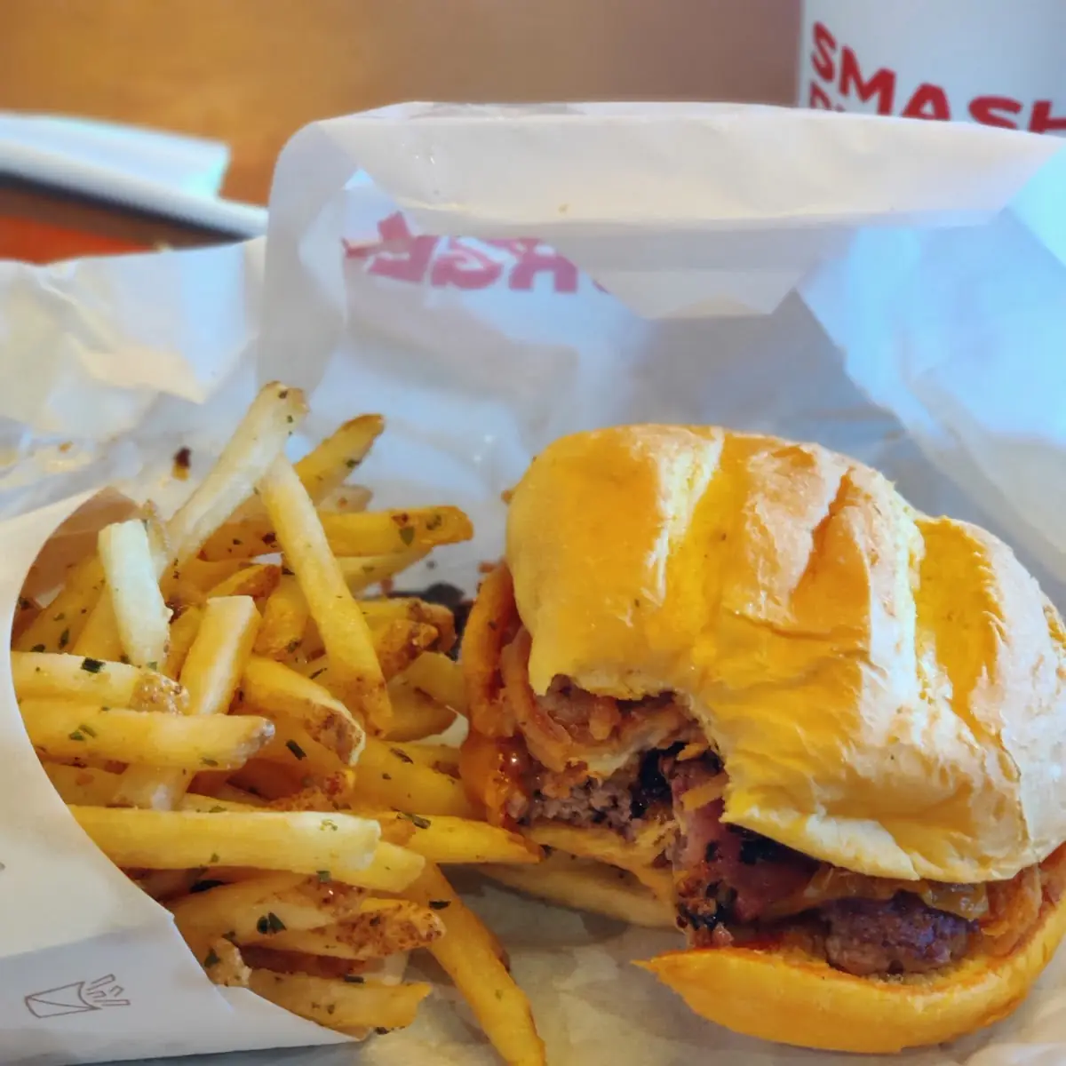 Bacon Cheeseburger and Fries