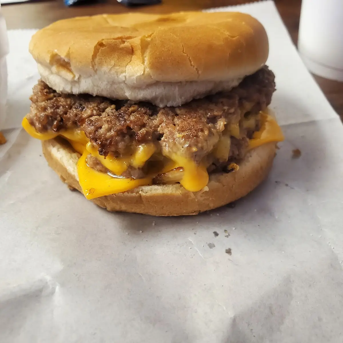 Double Cheeseburger with Grilled Onions