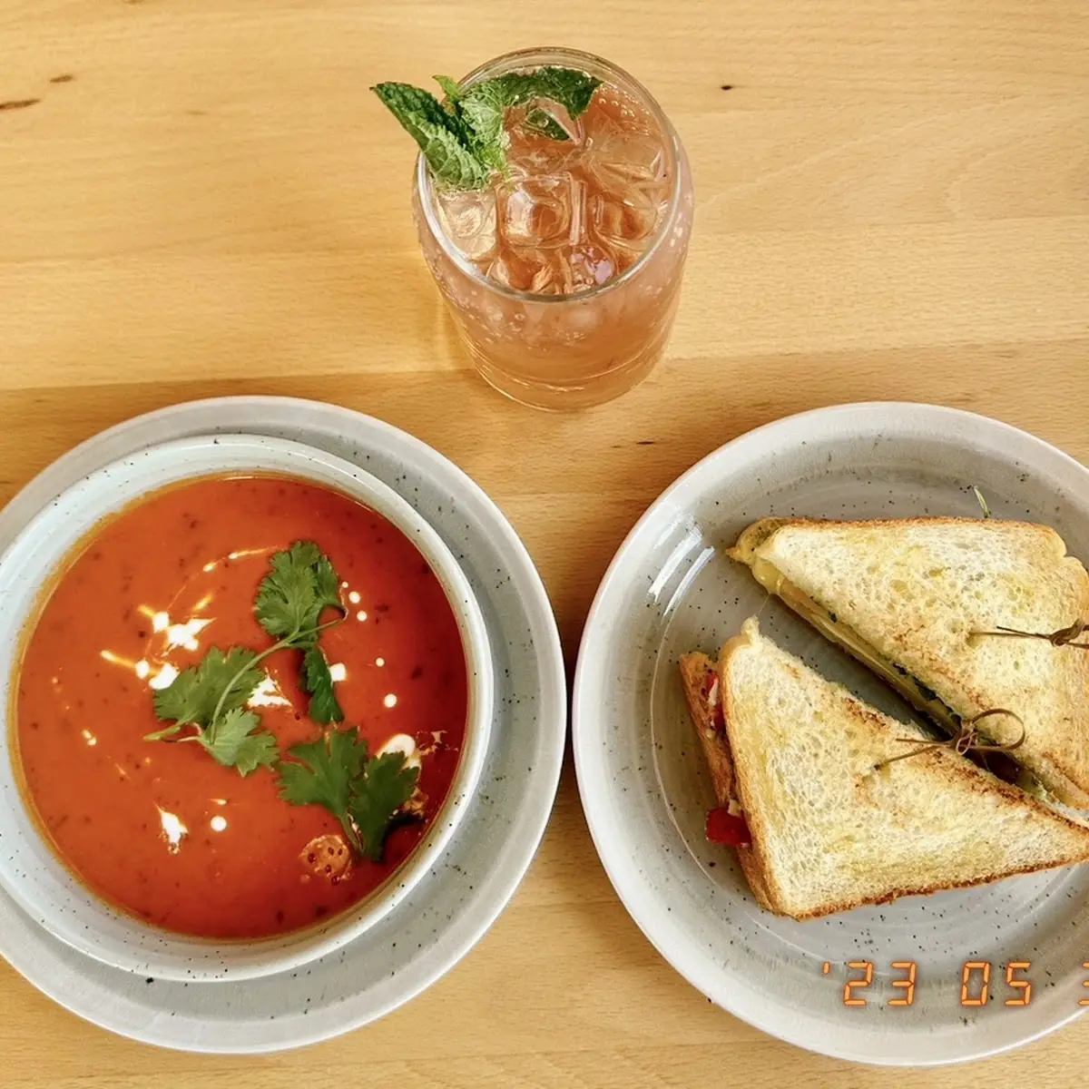 Grilled Cheese Sandwich and Tomato Soup