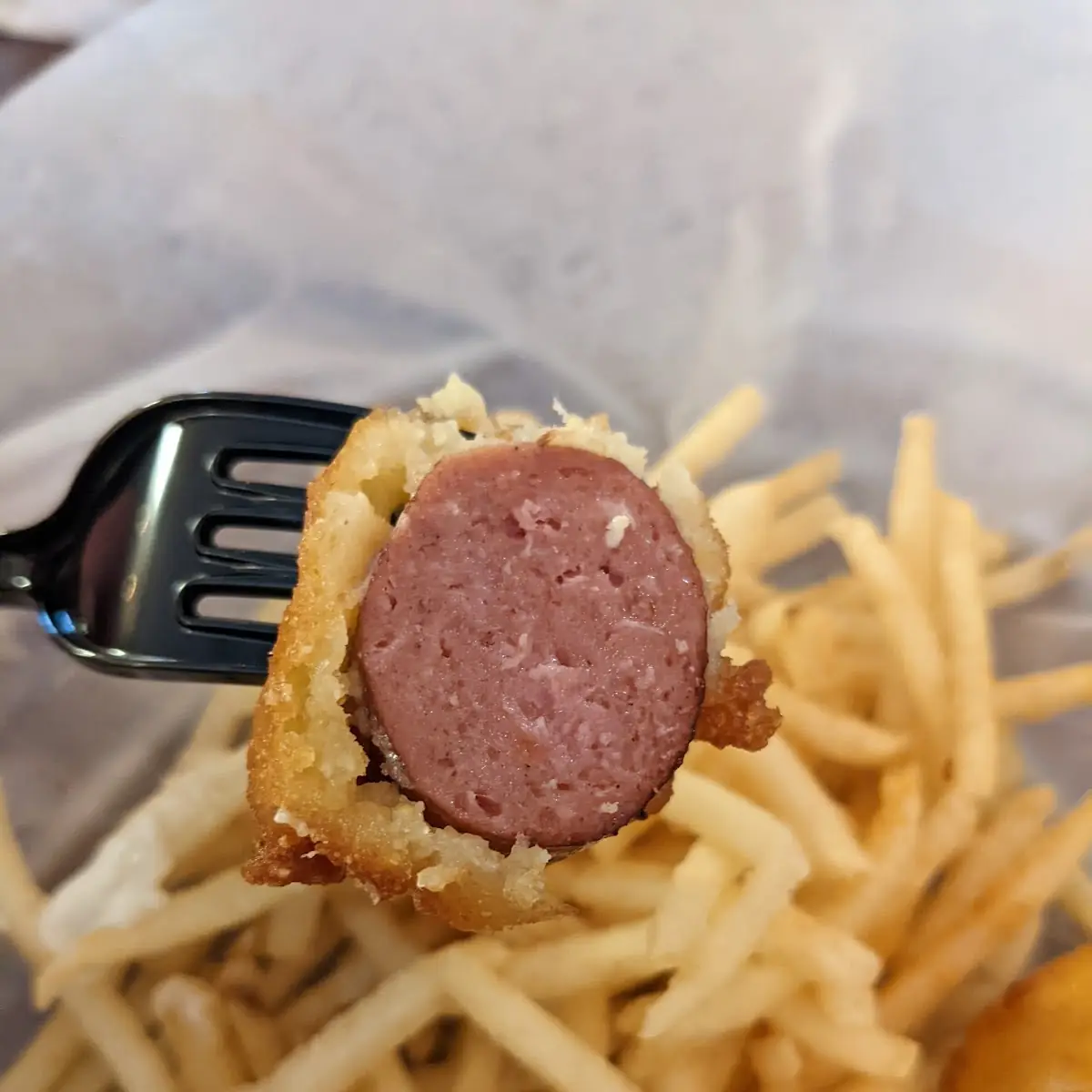 Reindeer Sausage Corn Dog