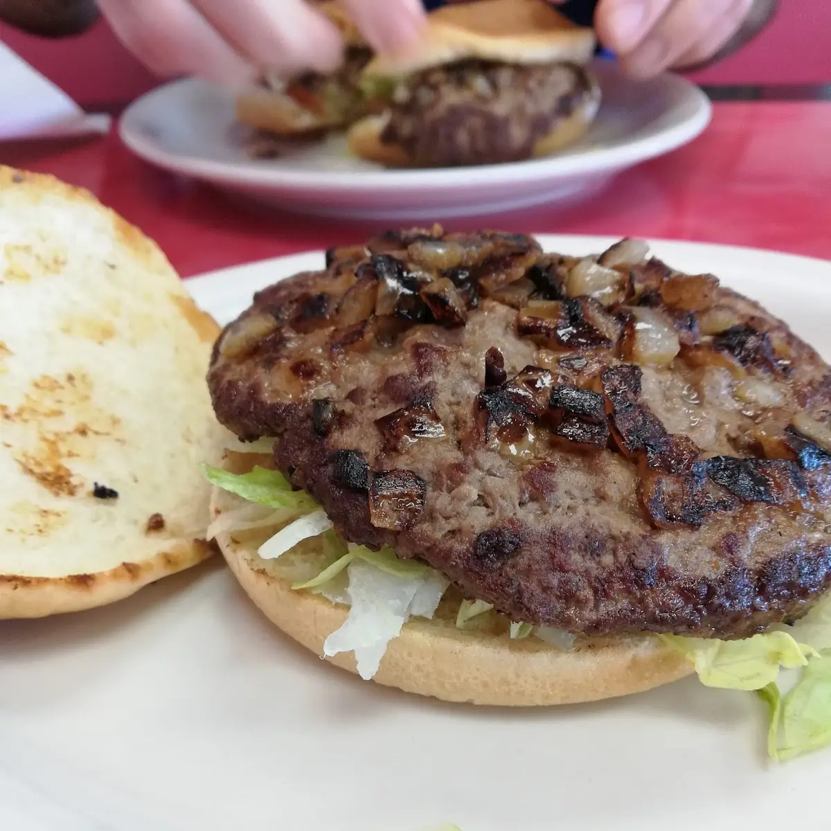 1 5 Pound Burger with Grilled Onions