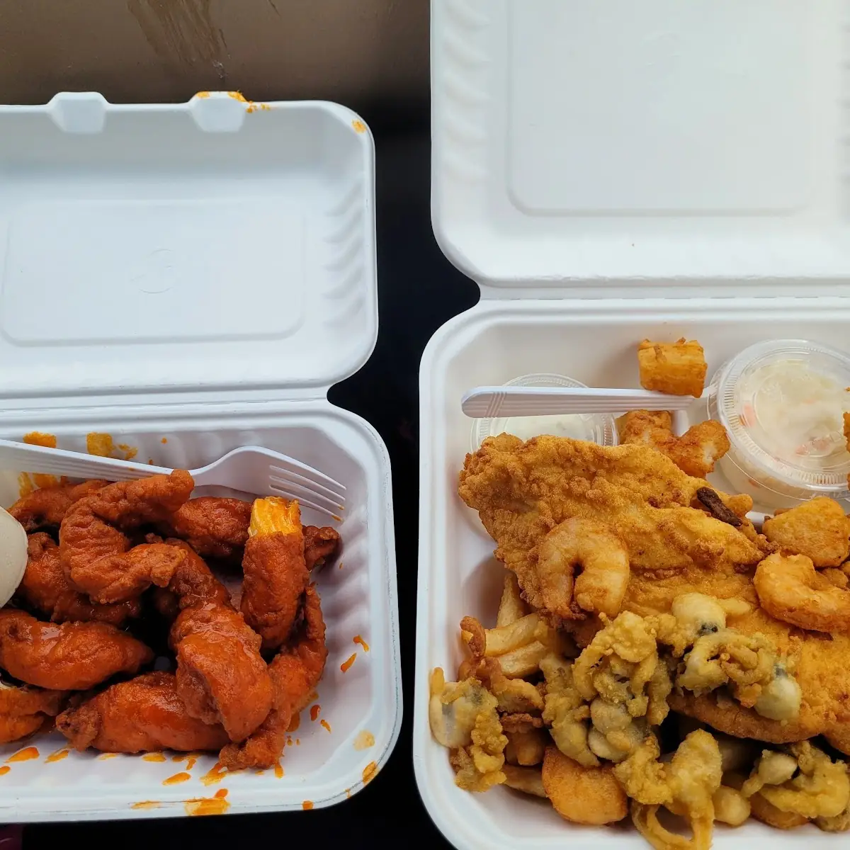 Buffalo Wings and Fisherman's Platter