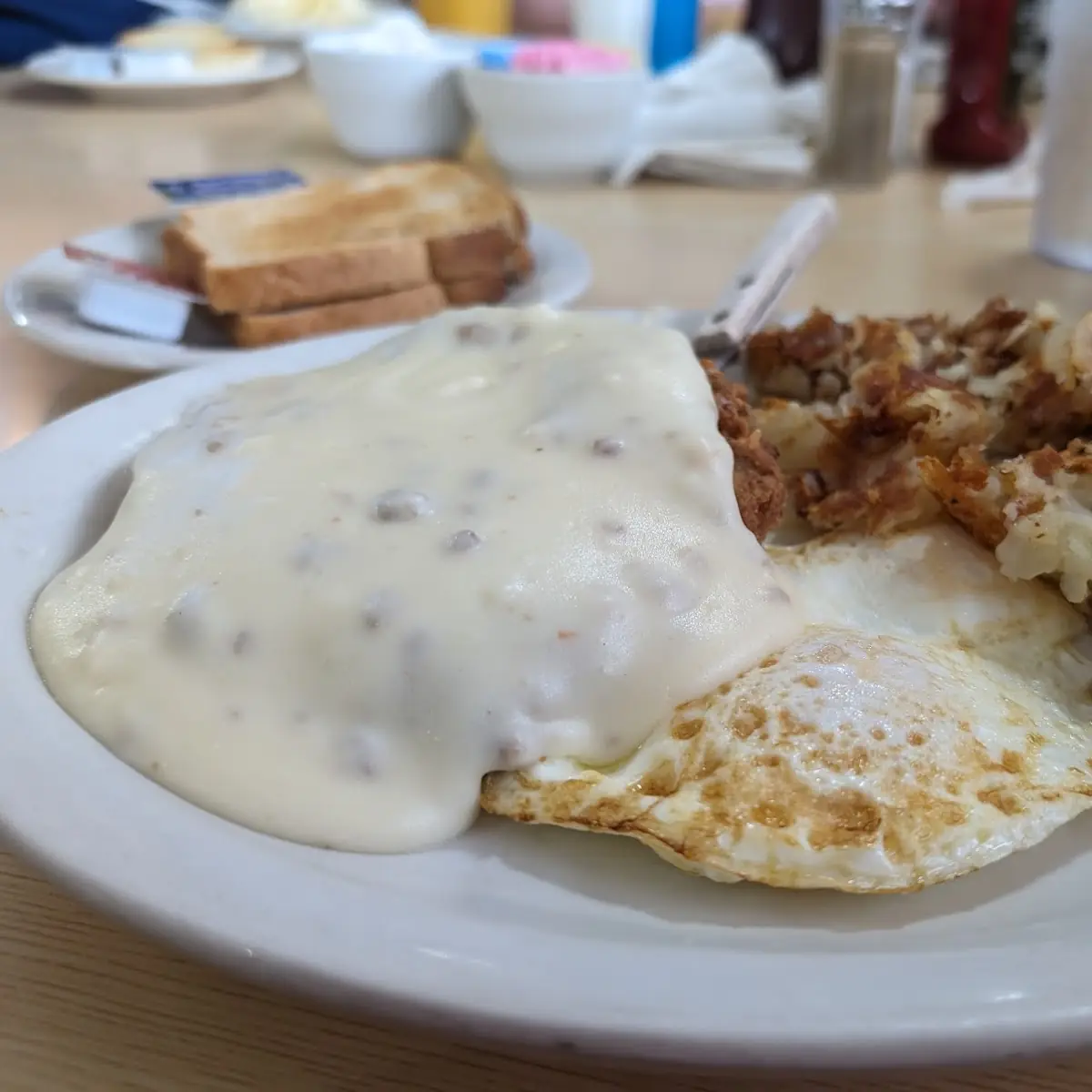Country Fried Steak Eggs& Hashbrowns